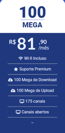 Plano 100 Mb, R$ 79,90